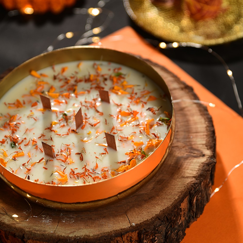 Round hollow Circle Shaped Urli Candle